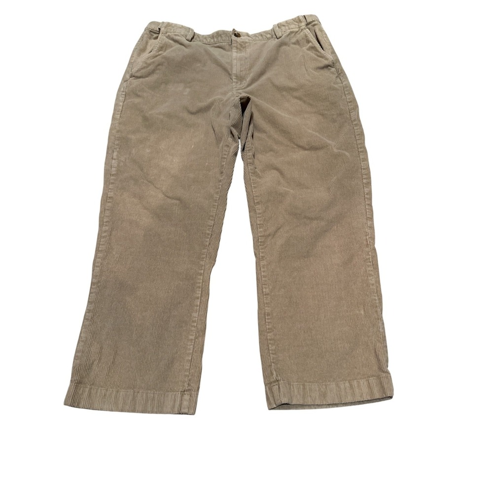 L.L.Bean Comfort Waist Corduroy Pants Mens 40x26 Taupe Brown Preppy